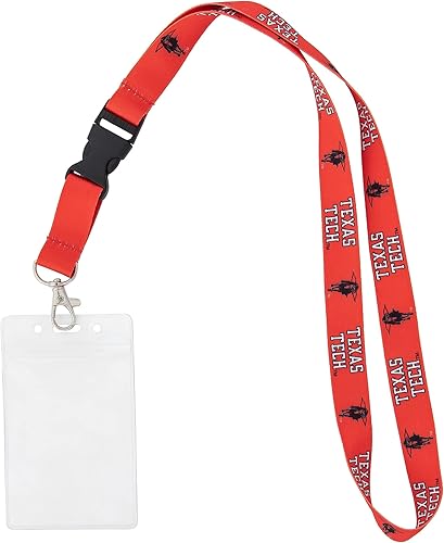 Desert Cactus Texas Tech University - Llavero con cordón para llaves de automóvil, soporte para tarjetas de identificación universitaria, hebilla a