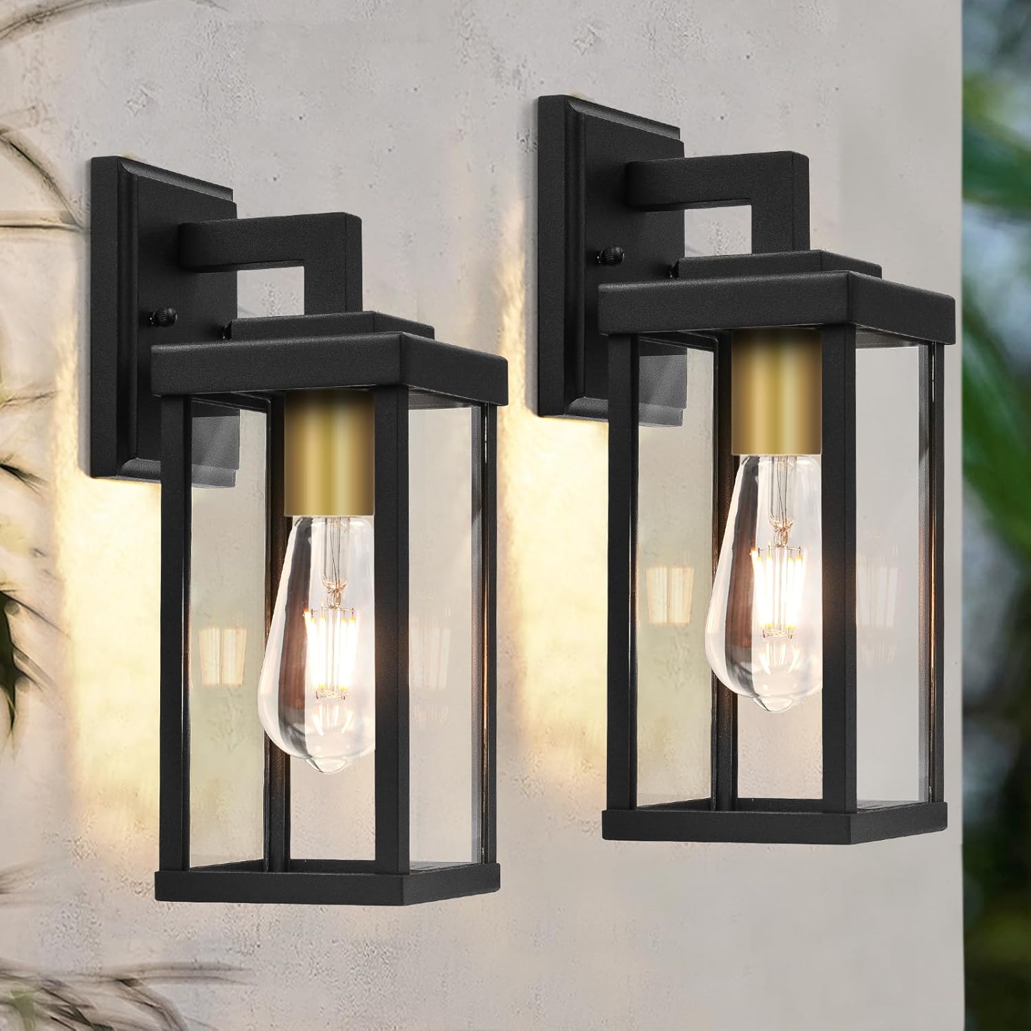 ALVIME Outdoor House Lights Wall Mount, 13 Inch 2 Pack Outdoor Coach Light Fixture, Wall Lantern Outside, Exterior Porch Lamp for Front Door, Entryway, Garage, E26 Base&High Strength Clear Glass