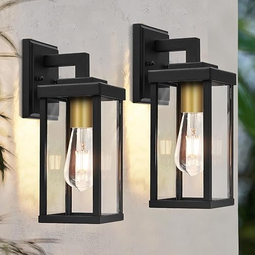 ALVIME - Luces de pared para exteriores para casa, 13 pulgadas, paquete de 2 lámparas de coche para exteriores, linterna de pared exterior, lámpara