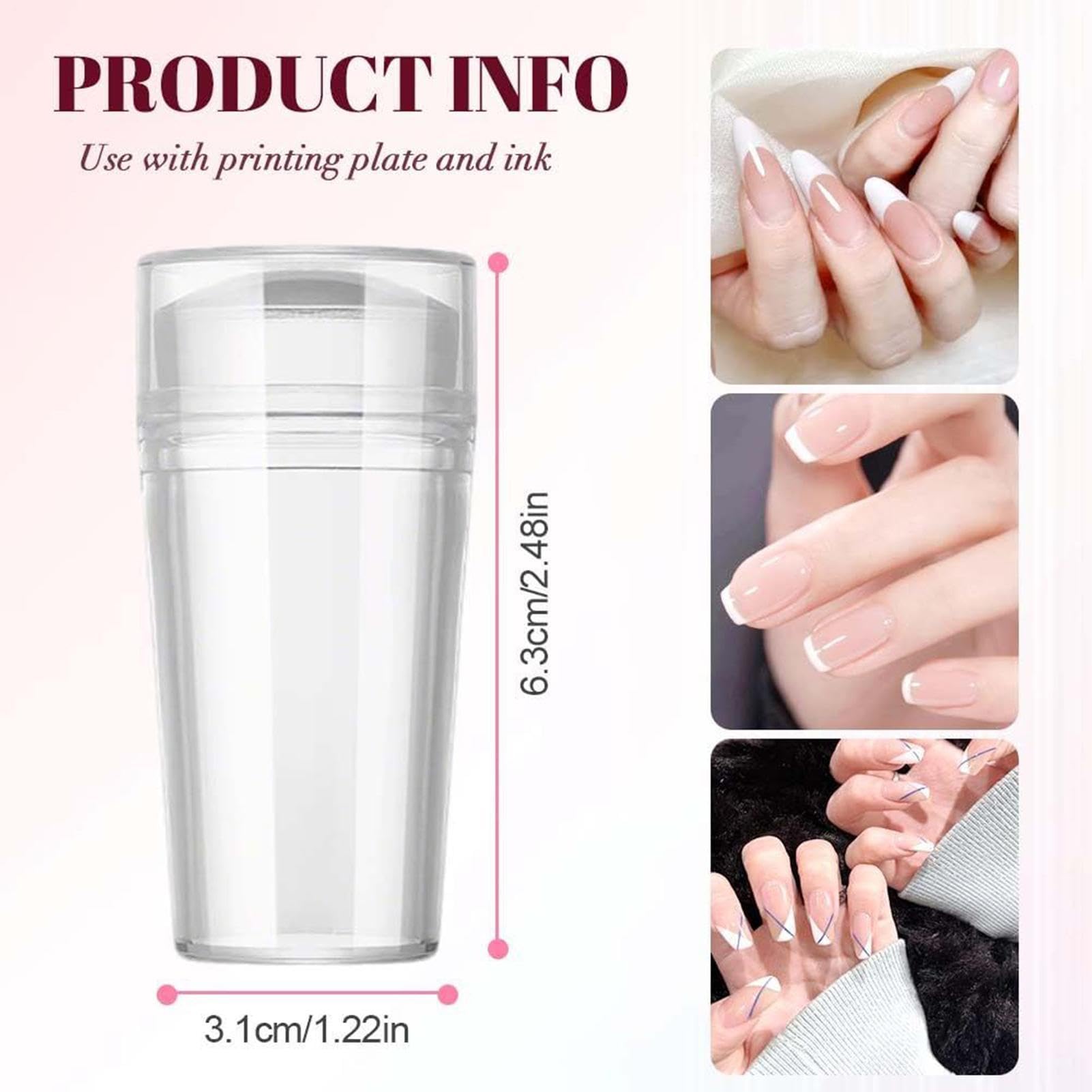 Kit Di Timbri Per Unghie Con Punta Francese In Silicone Stampo Per Unghie In Silicone Trasparente Strumento Di Stampa Per Nails Per Ragazze Manicure A Casa Salone D'arte Fai Da Te