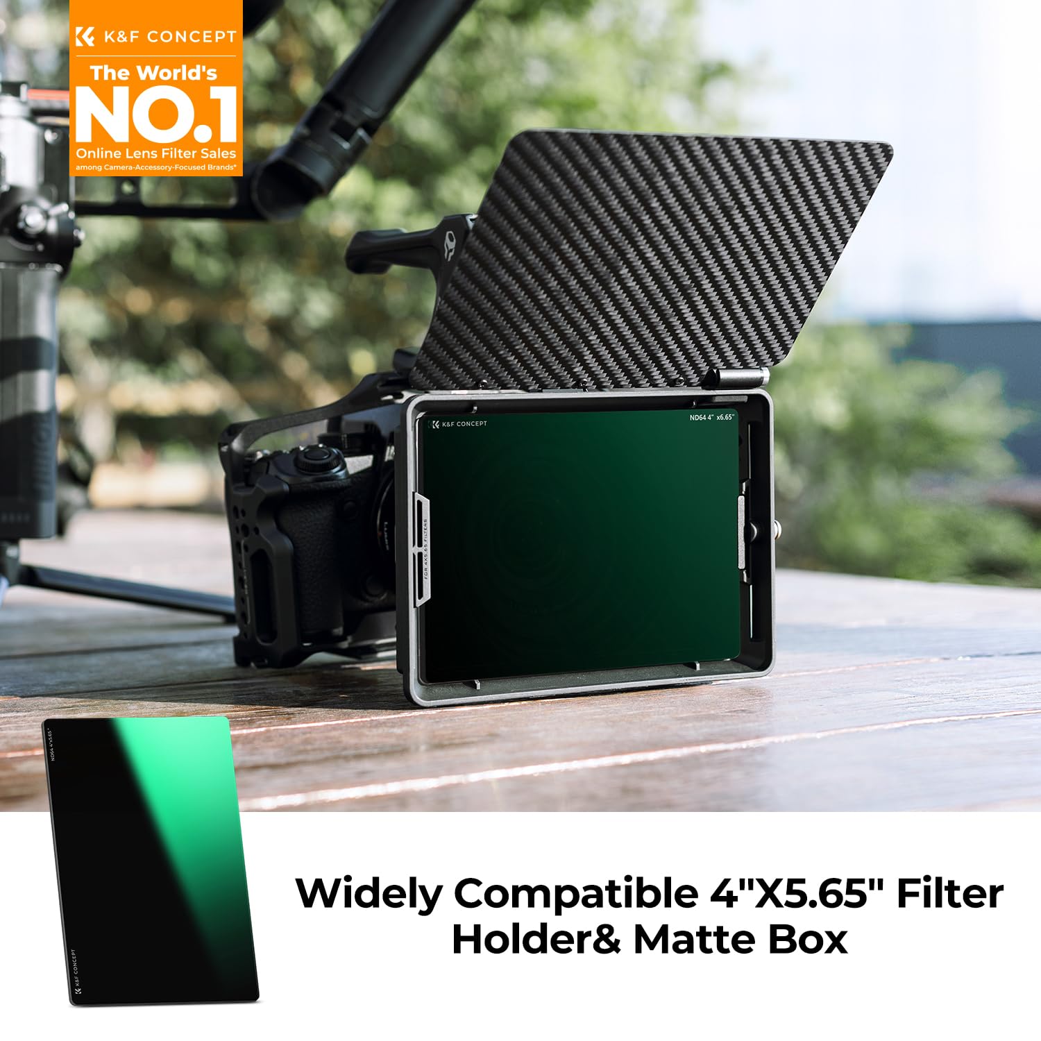 K&F CONCEPT Nano-x Cine Filtro Densidad Neutra ND64 4"X5.65" de Vidrio Óptico HD con 28 Capas Revestimient Filtro Cuadrado de Cine Compatible con Tilta SmallRig Matte Box para Fotográfica