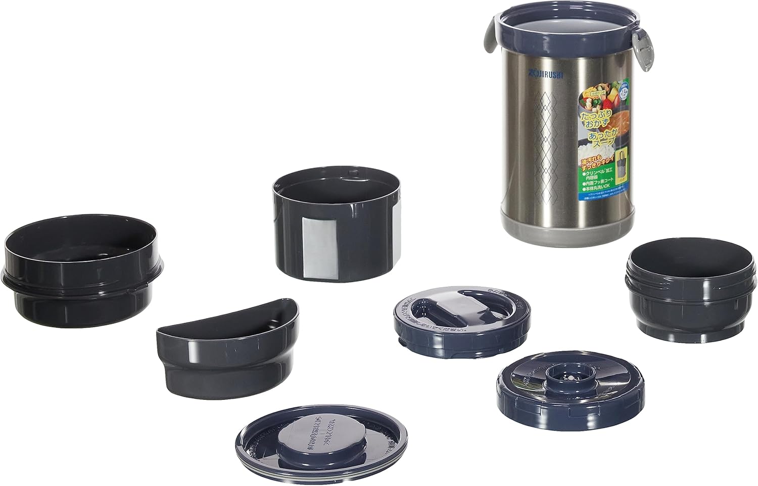 Zojirushi Thermal Stainless Lunch Box BENTO BAKO | SL-NC09-ST (Japan Import)