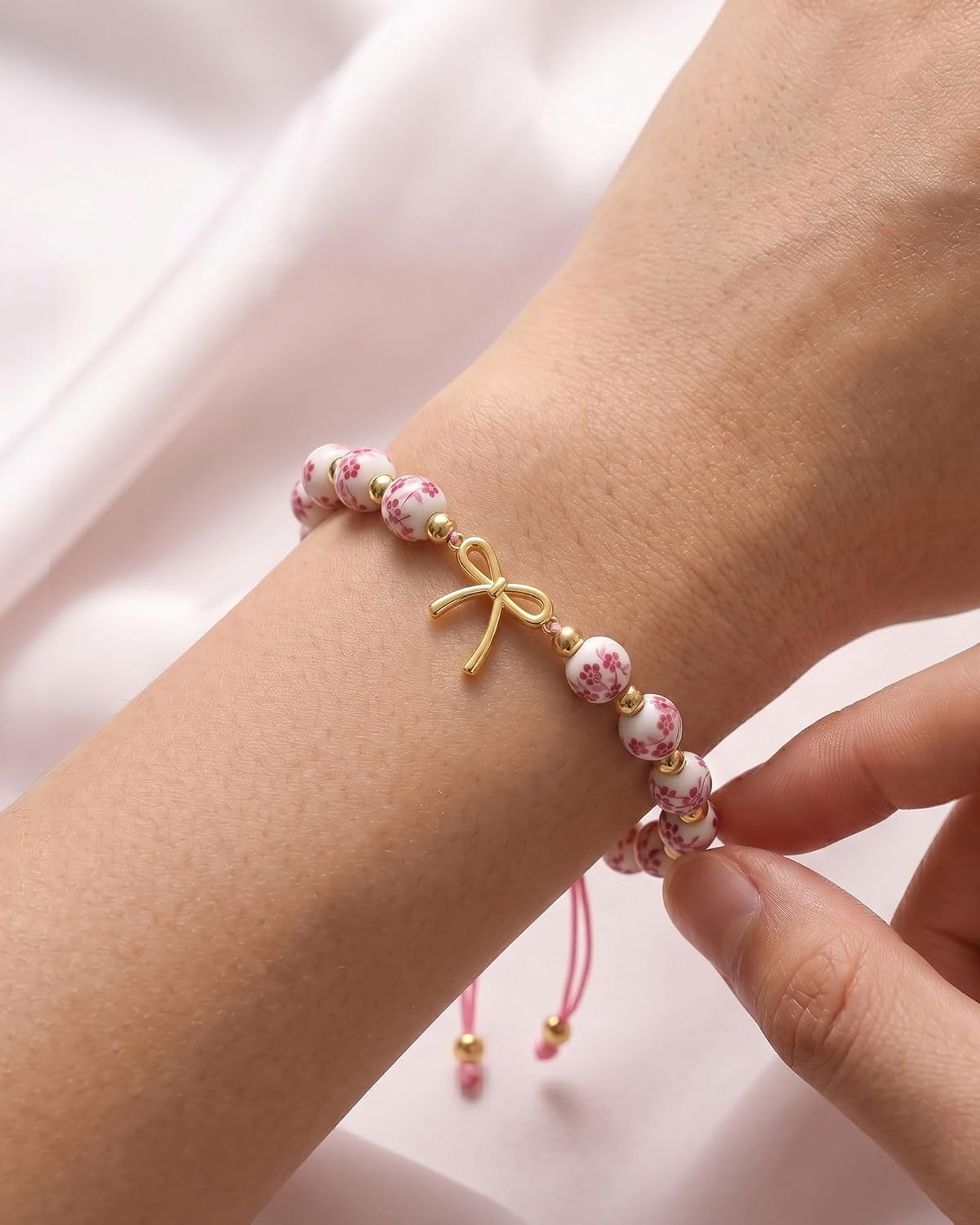 Flower Bow Beads Bracelet Bracelet Cute Stuff for Tween Teen Girls