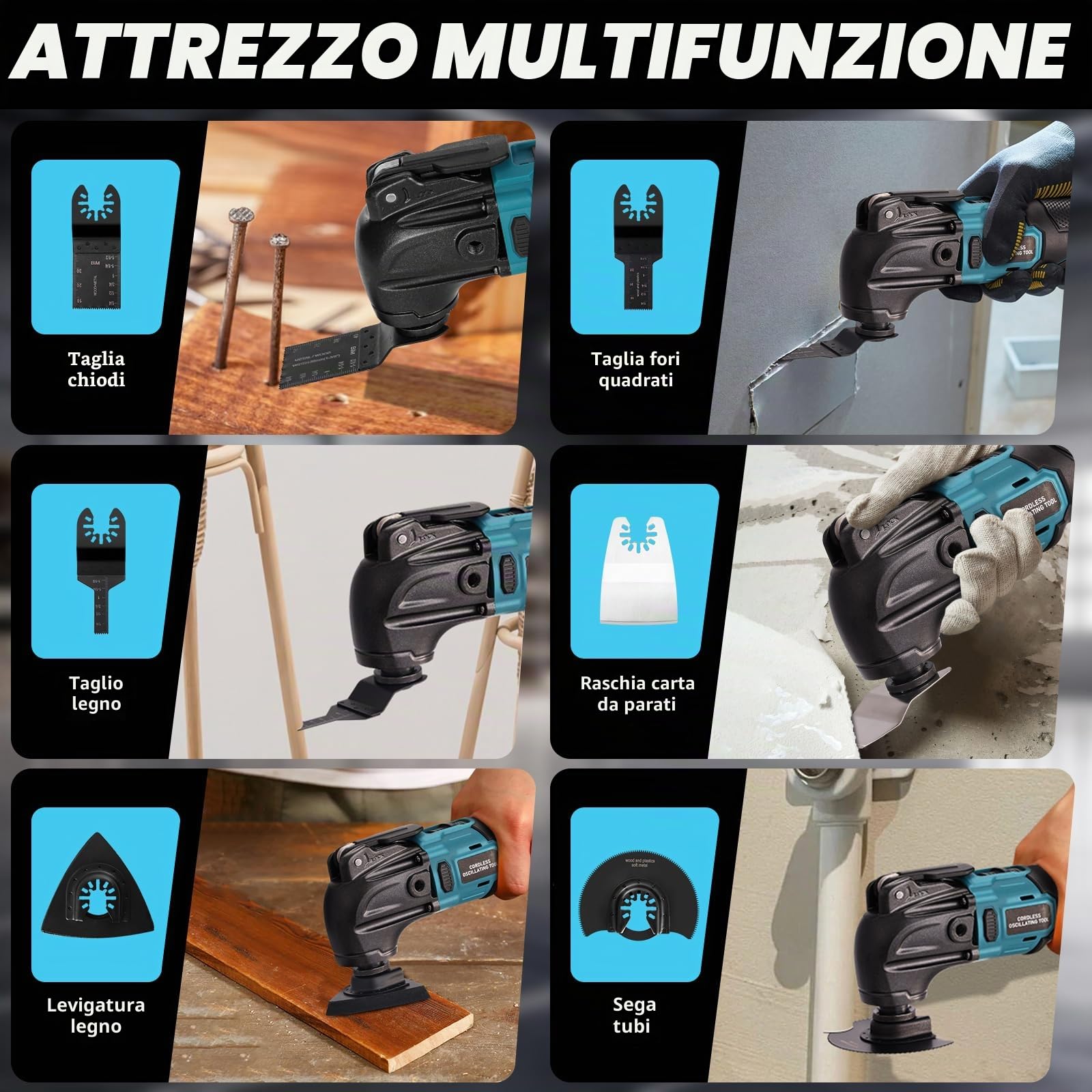 YEARTOP Strumento Multifunzione a Batteria con 2 Batterie da 4000 mAh