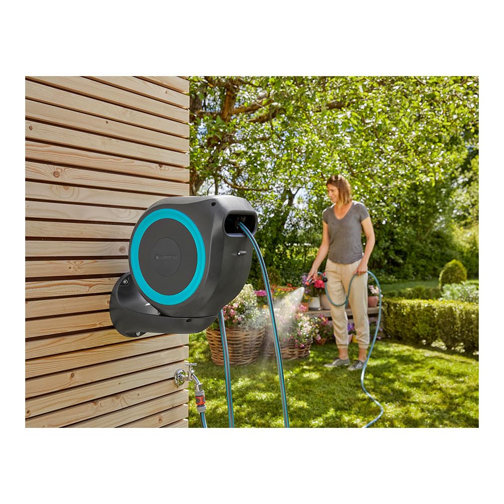 GARDENA Dévidoir automatique mural gardena rollup s - 15 m - bleu - 18600-20