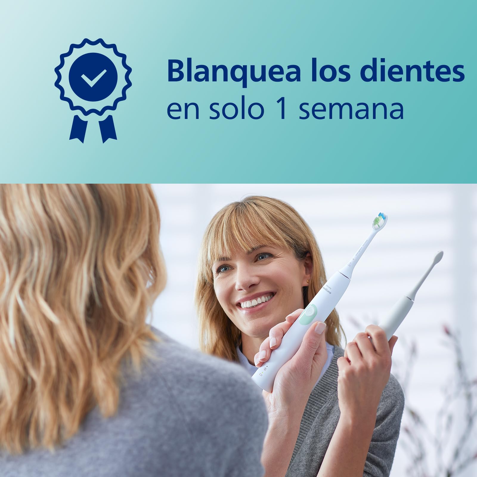 Philips Sonicare ProtectiveClean 4300 cepillo dental eléctrico, cepillo dental sónico con dos niveles de intensidad, sensor de presión y temporizador, blanco, modelo HX6807/35