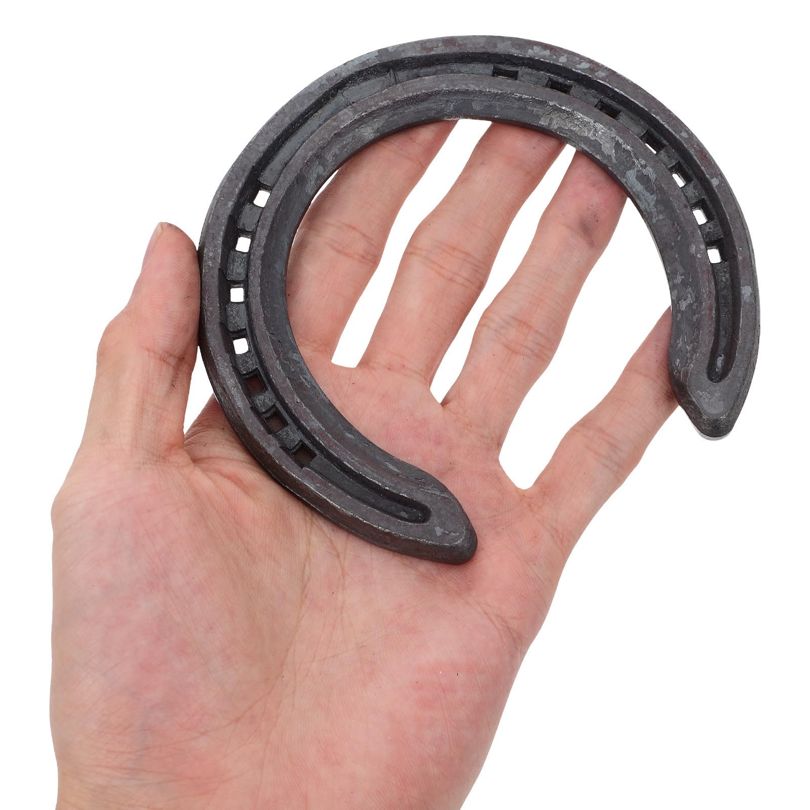 Healvian 4 Piezas Herradura de Hierro Negra para Casco de Caballo, Juego | Competencias y Decoración de Pared, Instalación Sencilla, Resistente al Desgaste Protección