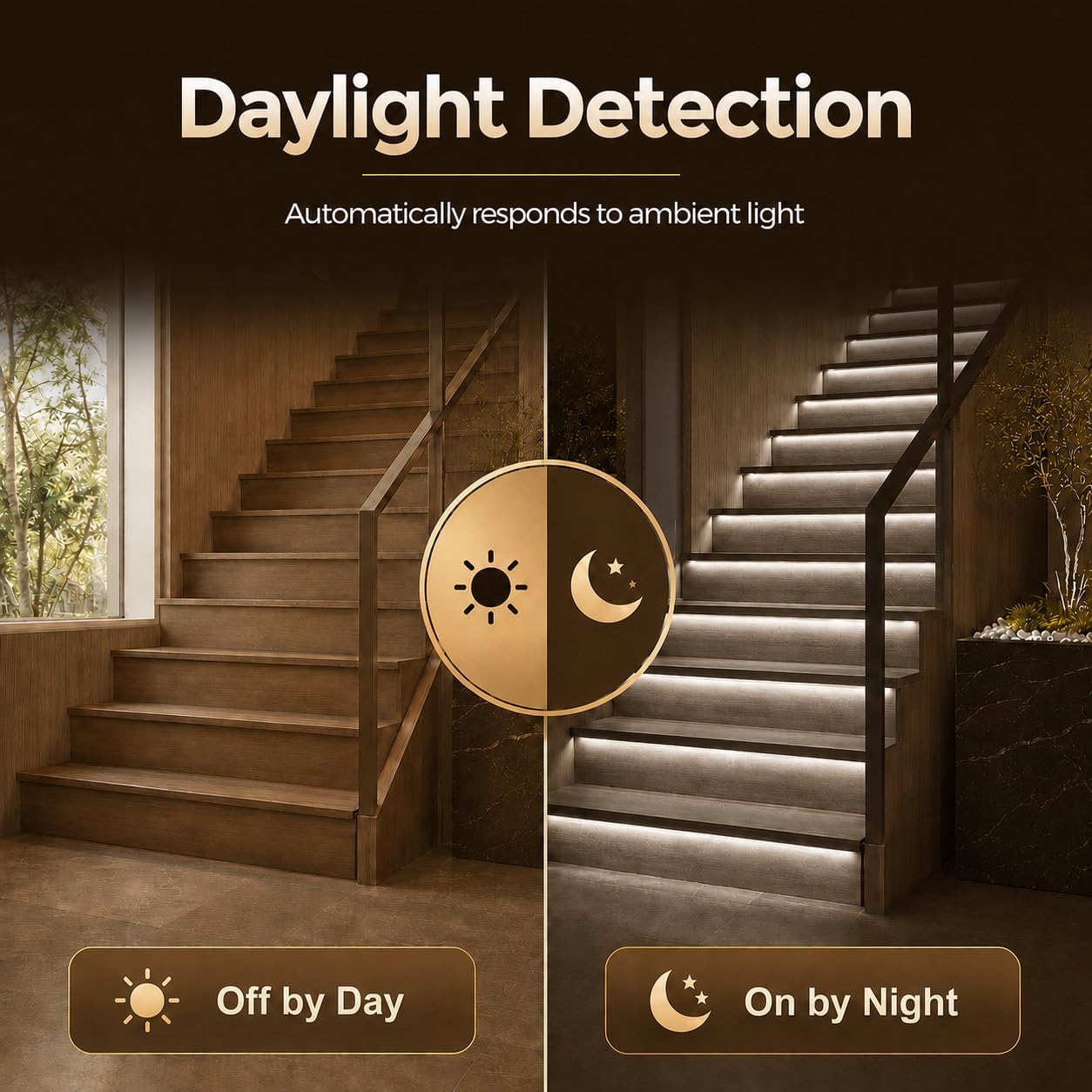 Stair Lights Indoor Motion Sensor Smart Interior Led Step Lights16 Stairs 40 Inch Length Cuttable Led Light Strip for Staircase Scene (Cool White 6000K, 16 Stairs)