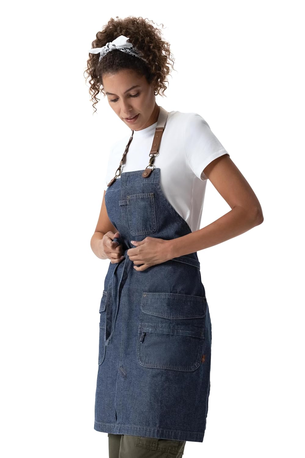 Chef Works Unisex Craftsman Bib Apron, Indigo Blue, One Size