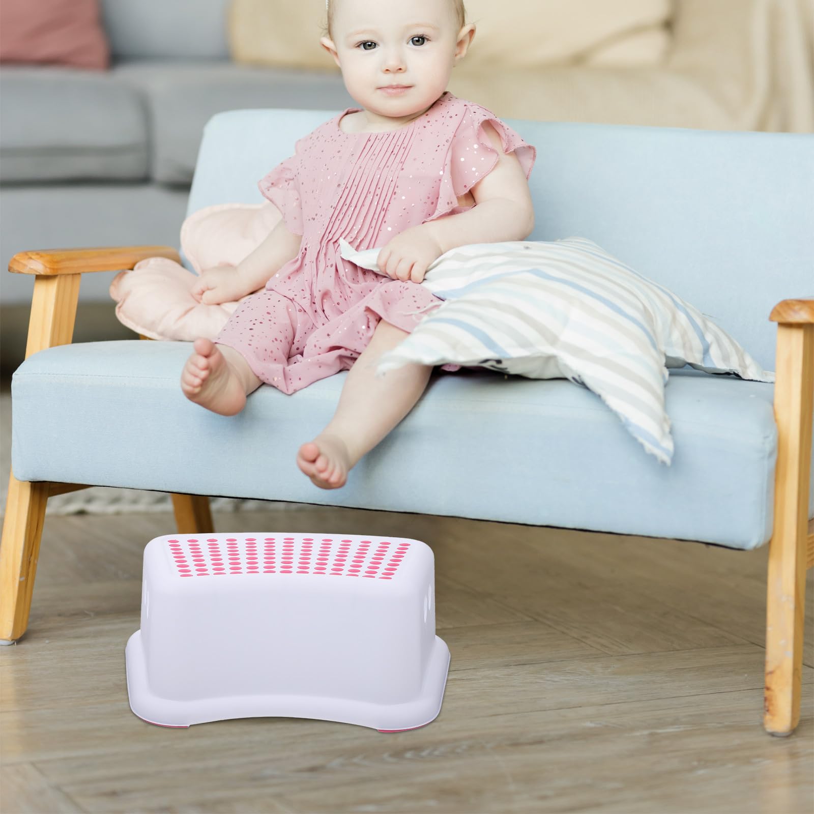 Totority Sgabello Resistente in Plastica per Bambini Antiscivolo Stabile Sicuro Portata Elevata da Bagno Ingresso