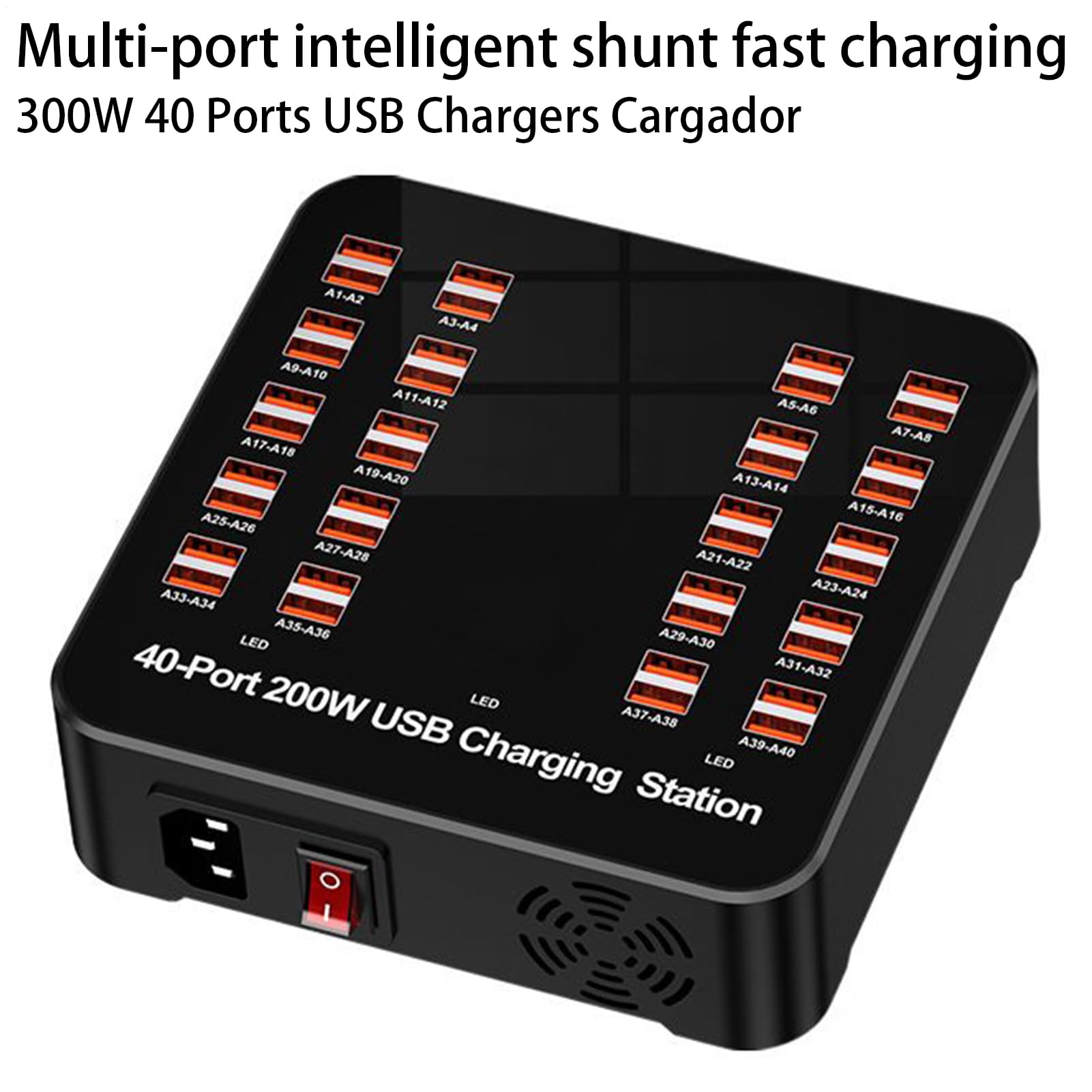 USB Schnellladestation | Mehrfach-Ladegerät mit Mehreren Anschlüssen - Tragbare Steckdose Für Smartphone Tablet Auto Unterwegs Zuhause