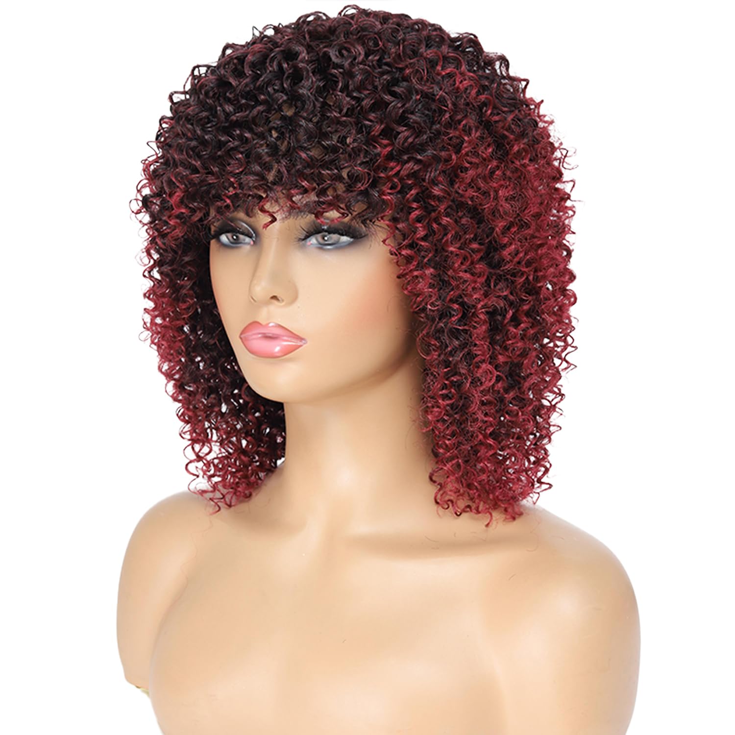Afro Wig V Part Kinky Curly Wigs for Black Women No Leave ou