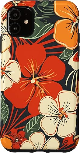 Funda para iPhone 11 Puakenikeni flower watercolor floral pattern