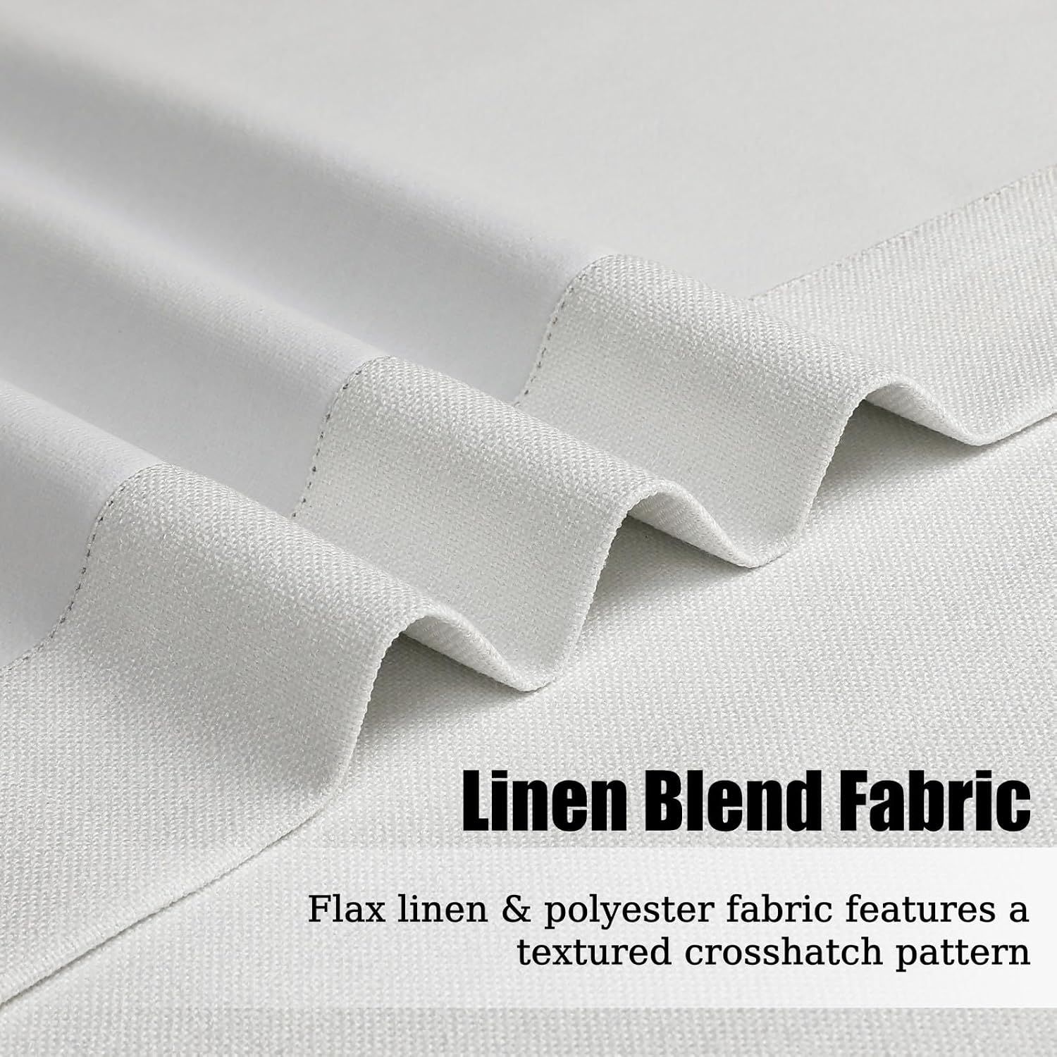 Flyfun Blackout Curtains 96 Inches Long - 2 Panels, Thermal Insulated Drapes for Living Room/Bedroom, Rod Pocket/Linen (Ivory, 52W x 96L)