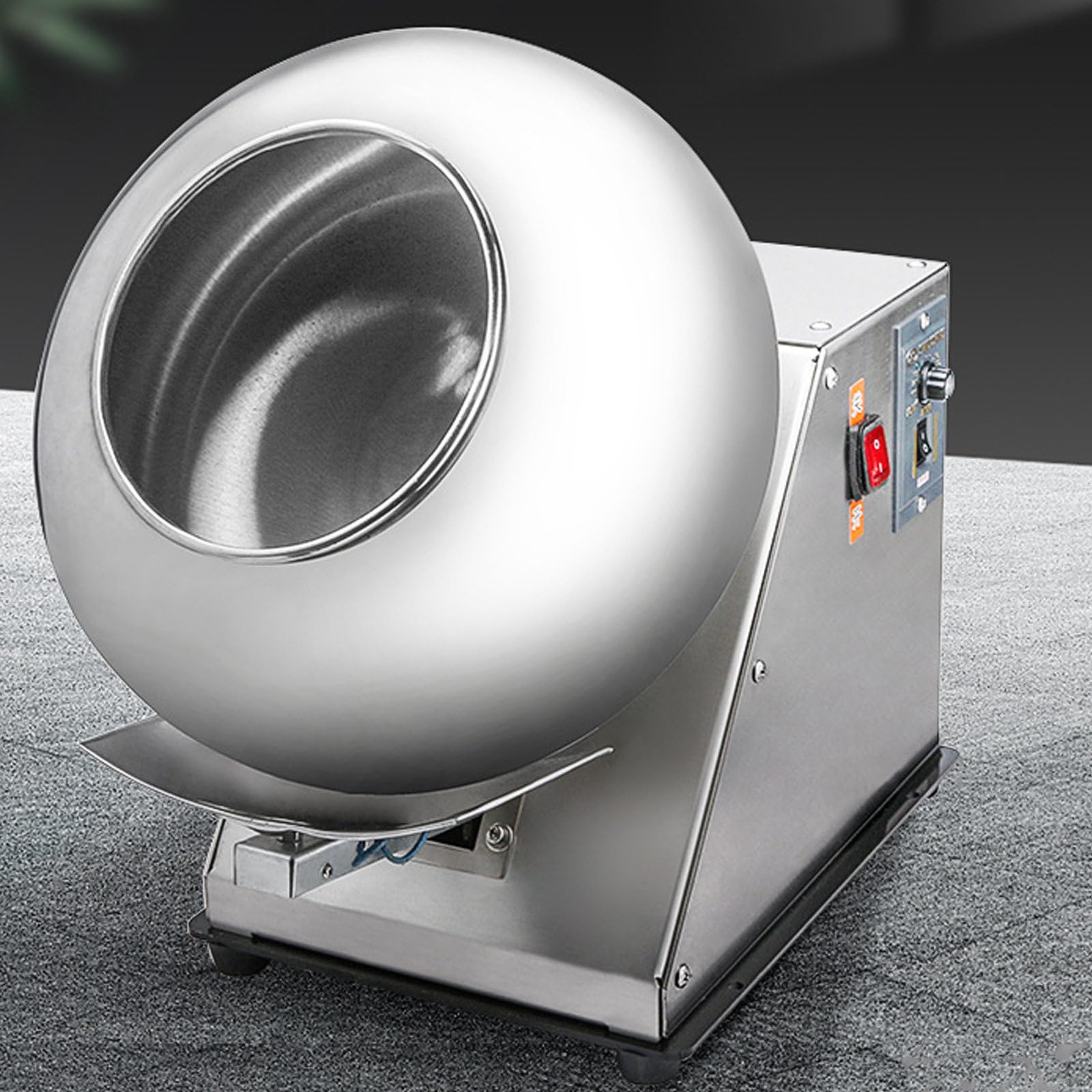 DPLXQPP Small Commercial Candy Coater Machine, Automatic Table Top Chocolate Coating Machine, 2-5kg/H Pill Coating Machine for Coating Sugar Balls and Drying Chocolate