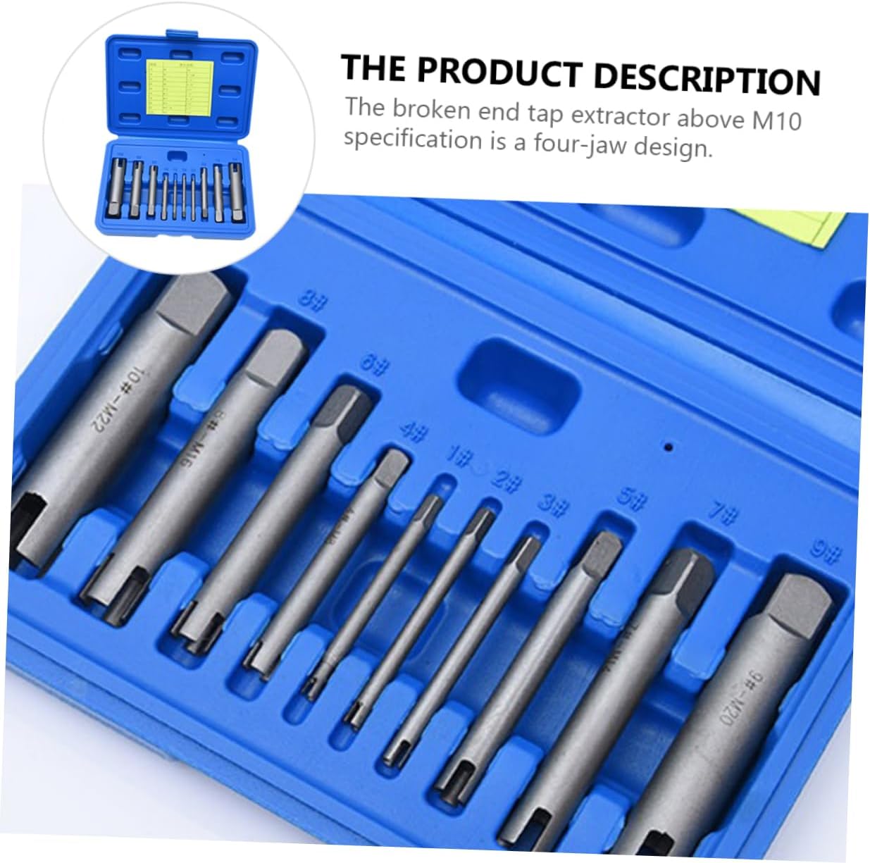 10Pcs Durable Screw Extractor Set Material Stripped Screw Remover Tools for Rusted Broken Taps Easy to Use with Box High Hardness for Home Repair Tasks