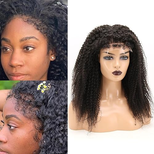 Miniatura 1 de zigzag hair Peluca de cabello humano rizado 4C con bordes afro rizado 5x5 HD con cierre de encaje 180 densidad con cabello de bebé rizado, línea