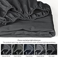 Vista 6 de PHF Sábana bajera ajustable de algodón 100% lavado en prenda, tamaño Queen - Cozy Cloud sábana inferior suave como lino solo con bolsillos profundos