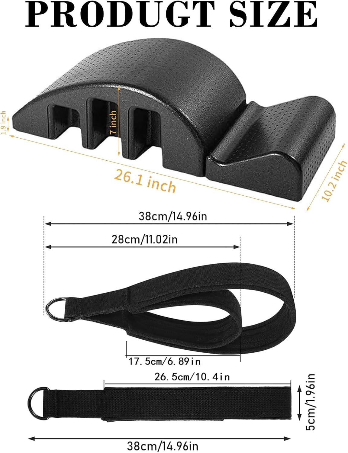 Pilates Barrel with Pilates Straps, Pilates Arc, Spine Corrector, Spine Fitter & Posture Support,Reformer Accessories for Back Flexibility, Rehabilitation, and Core Strength