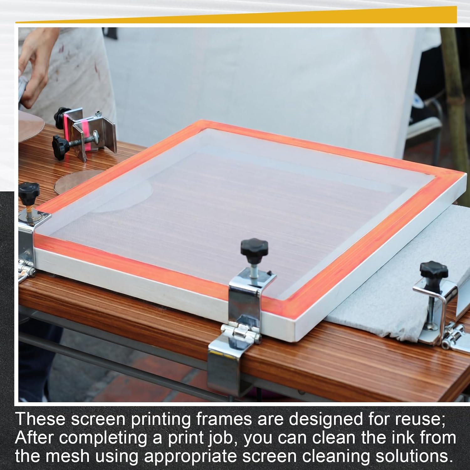 4 Pack Screen Printing Kit for Beginners, Aluminum Frames with 110 & 200 Mesh for T-Shirt Printing, Pre-Stretched Silk Screens for Craft DIY Fabric & Print (20 x 24 Inch, 10 x 14 Inch)