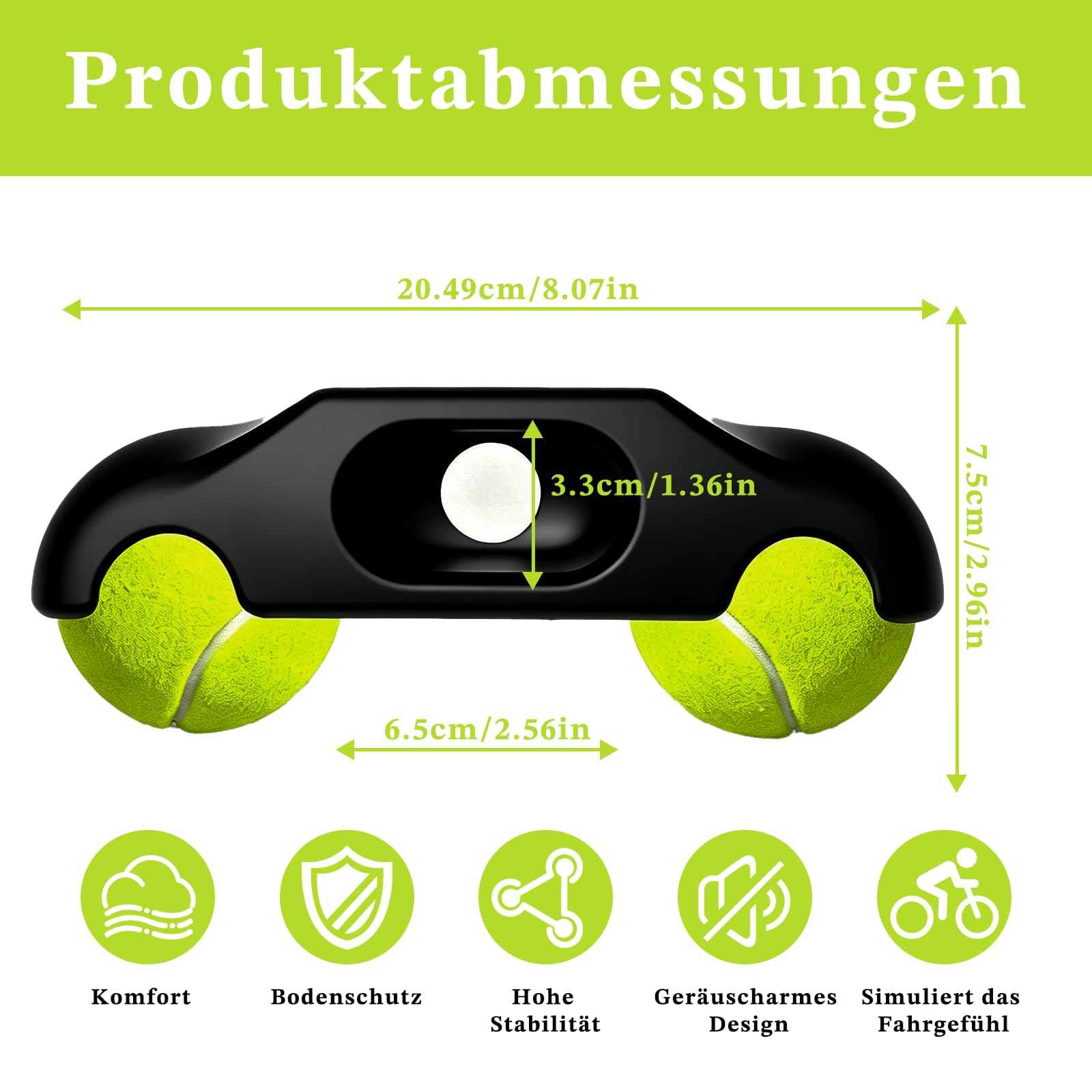 4 Stück Rocker Plate Feet für Wahoo Kickr Core 2 Rollentrainer mit 8 Tennisbällen, Tragbarer Wippplatten-Fahrradtrainer, Indoor Cycling Snap Rocker Feet Adapter fur Indoor-Cycling, Stille-Übung, Mehr