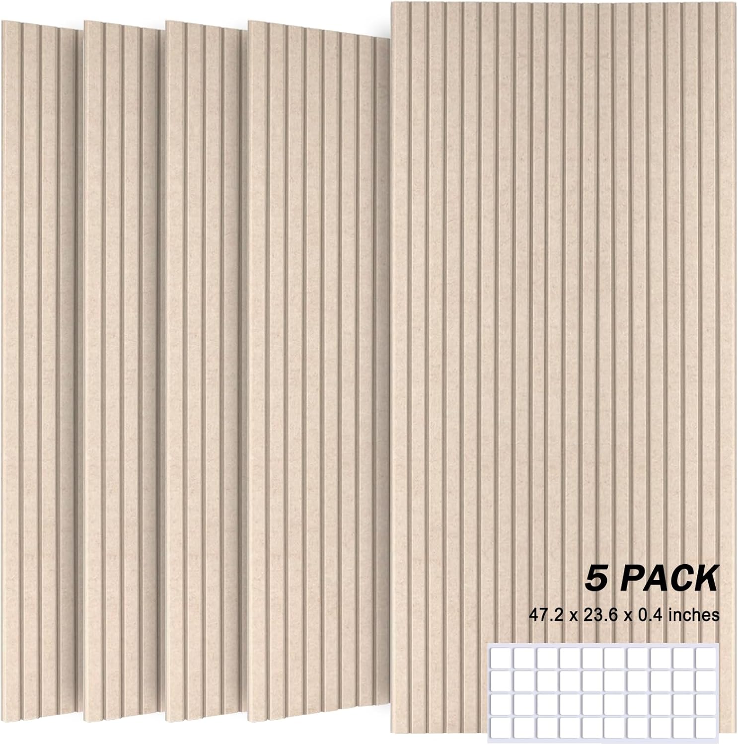 Large Acoustic Panels, 48\"X24\"X0.4\" Sound Proof Foam Panels for Walls, Sound Dampening Panels, Sound proof panels for walls, Soundproof Wall Panels for Home Studio&Office Decor.(Deep Camel) Deep Camel