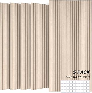 5 Pack Large Acoustic Panels, 48"X24"X0.4" Sound Proof Foam Panels for Walls, Sound Dampening Panels, Sound proof panels for walls, Soundproof Wall Panels for Home Studio&Office Decor.(Deep Camel)