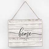 Welcome to Our Home Please Leave by 9 Pm Wood Home Sign Rustic Bathroom Country Wall Décor Wood Plaque Retro Bible Verses Religious Wood Sign for Living Room Dinning Room 10x12 Inch