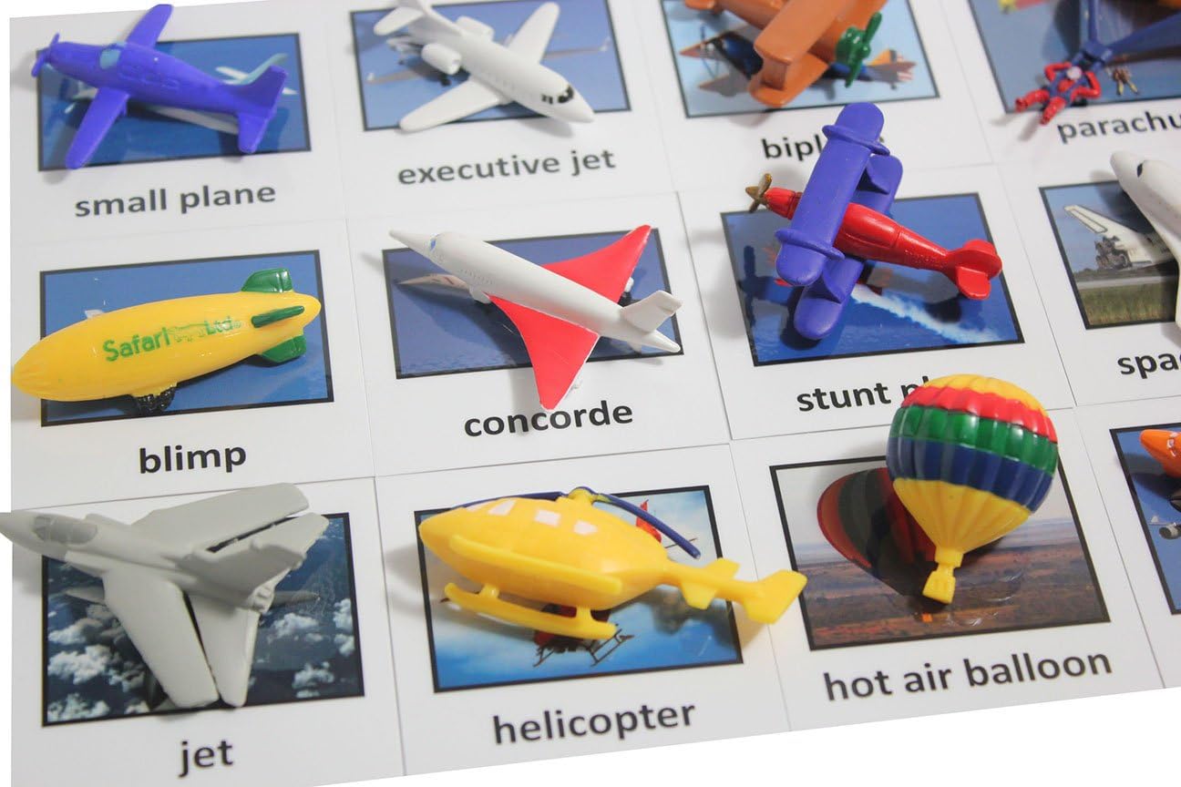 Curious Minds Busy Bags Aircraft Vehicles to Matching Cards – Match Airplane, Jets and Other Aircraft Miniatures to Photos