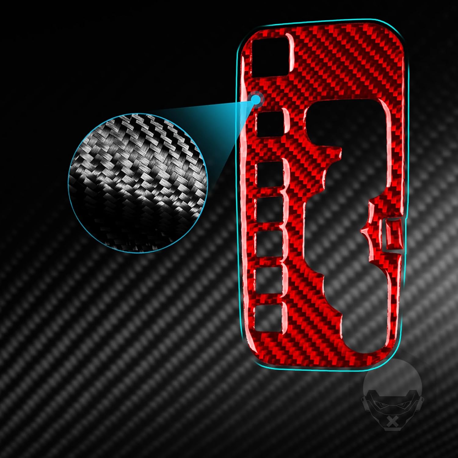 Real Carbon Fiber Center Control Gear Shift Frame Cover Interior Trim Sticker Accessories Cover Compatible with Jeep Wrangler 2011 2012 2013 2014 2015 2016 2017 Red - A