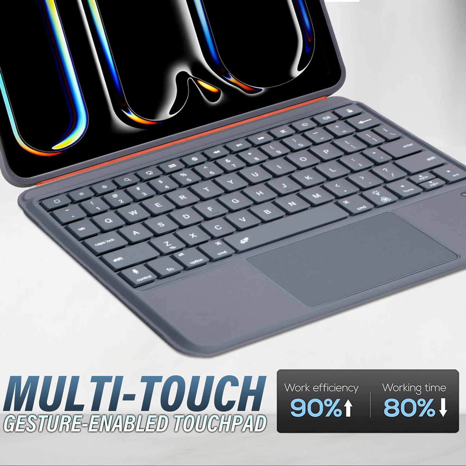 Backlit Touchpad Keyboard Case for iPad 10th & 11th (A16,2025), Backlight Multi-Angle Kickstand,Portrait/Landscape Stand Detachable Magnetic Cover Case for iPad Air 11 inch (M3/M2, 2025/2024) - Image 7