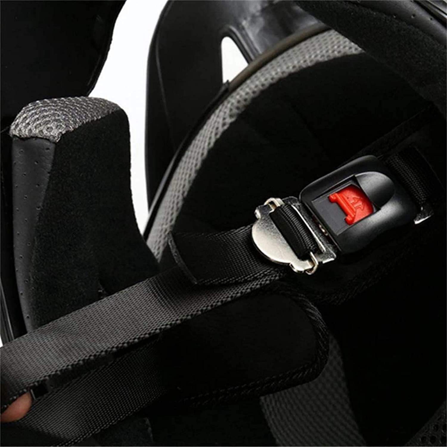 Casque de moto intégral pour jeunes, casque de moto tout-terrain MX ATV scooter pour hommes et femmes adultes, certification DOT (black,S)