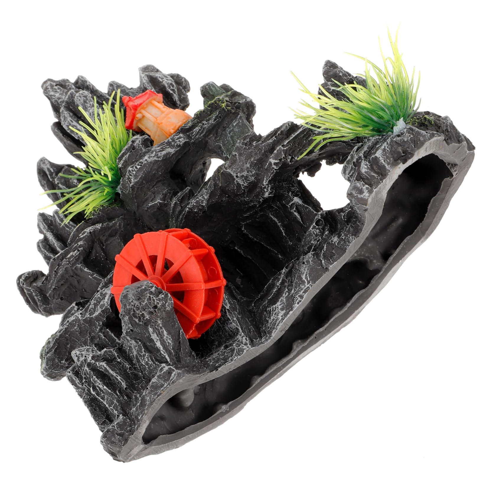 DOITOOL Lot De 2 Cachettes pour Aquarium Rochers Grottes De Montagne Ornements en Résine Naturelle Grottes pour Reptiles Grottes À Crevettes Ornements en Rondins