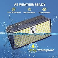 Vista 4 de Luces solares al aire libre mejoradas, 2 paquetes de 418 luces LED con sensor de movimiento, 3 modos de luz de seguridad, luz de pared solar