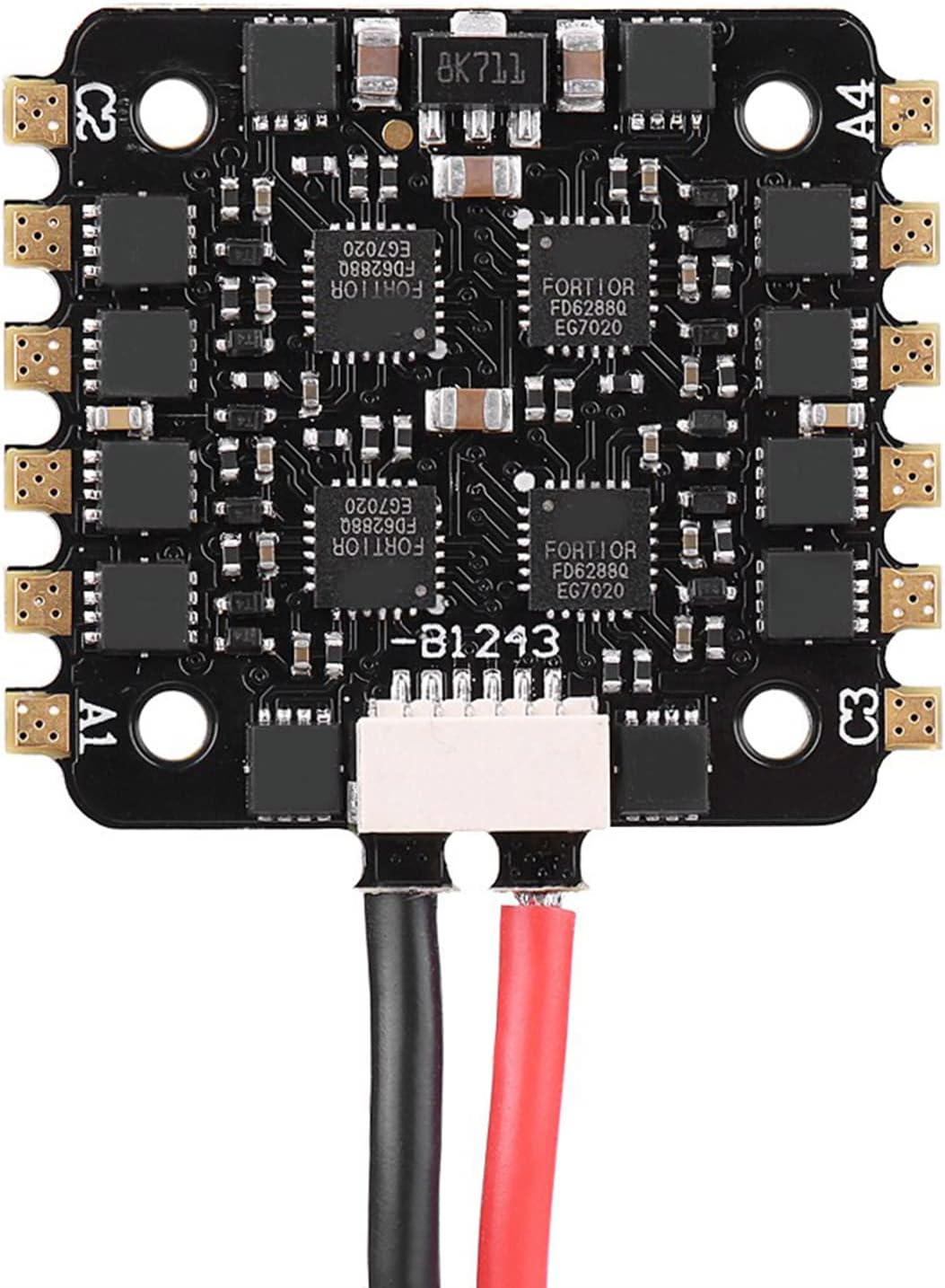 FPV Drone ESC 4 in 1, 15A BLHeli_S Electronic Speed Controller, Mini RC Quadcopter Motor Controller, 2-4S LiPo/HV Battery Support, for Racing Drones