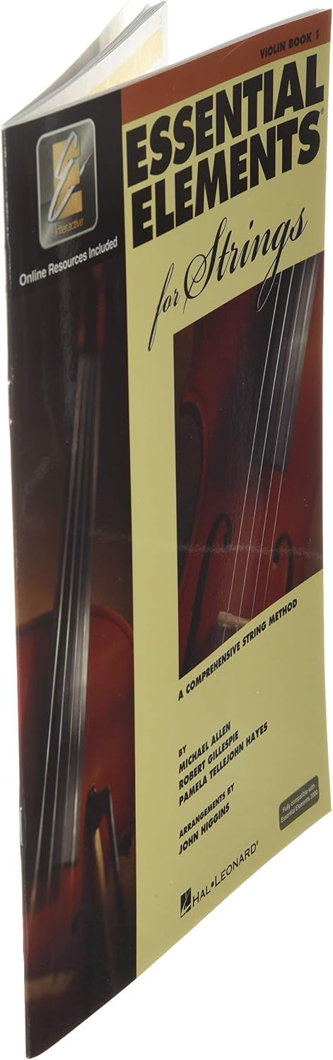 D’Addario Prelude Violin String Set, 4/4 Scale Medium Tension – Solid Steel Core, Warm Tone, Economical and Durable, 1 Set & Essential Elements for Strings - Book 1 with EEi: Violin
