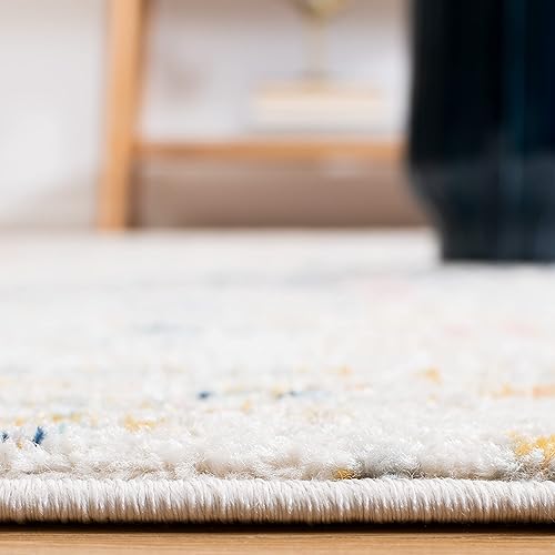 Miniatura 3 de SAFAVIEH - Alfombra de acento de la colección Tulum diseño marroquí bohemio con estilo tribal 2 x 5 pies colores marfil y azul no desprende fibras y