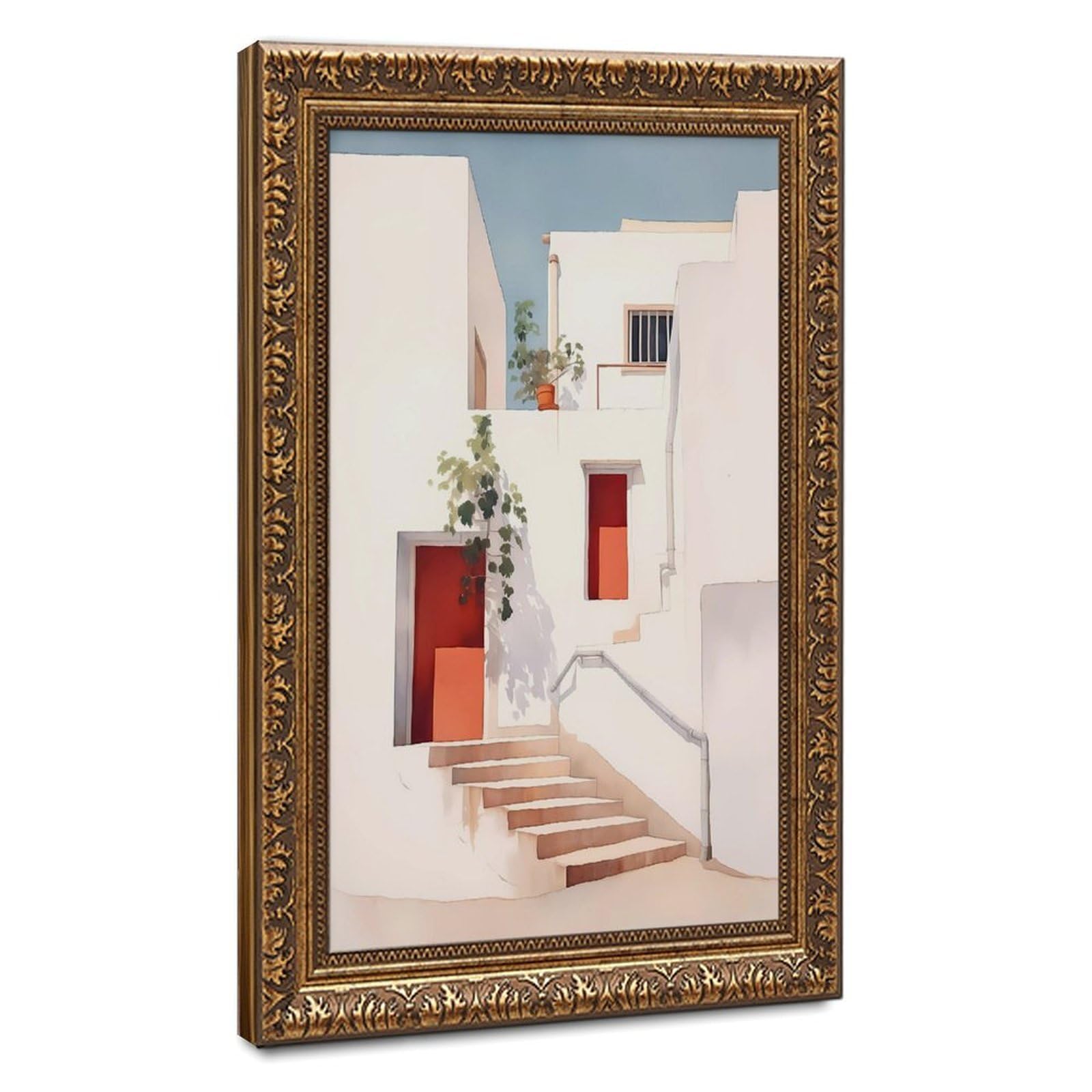 Bareronor Mediterranean Style Canvas Poster for Living Room Decor Gift