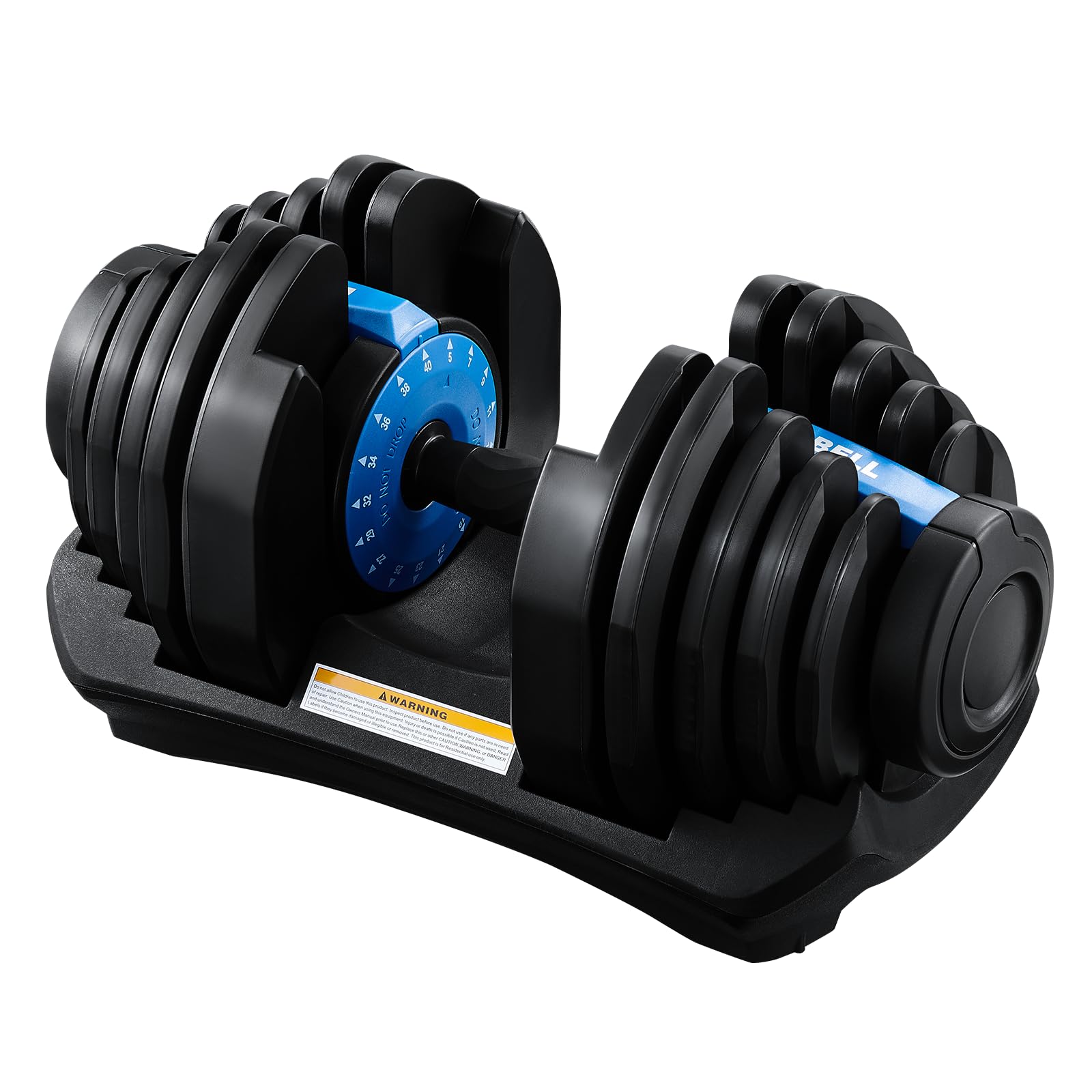 LSLIFE 40KG Adjustable Dumbbells, Dumbbells Set for Saving Place Adjustable Dumbbell Weights with Safety Locking Non-Slip Handle Home Gym Strength Training (Blue-Single, Style 2-40KG)
