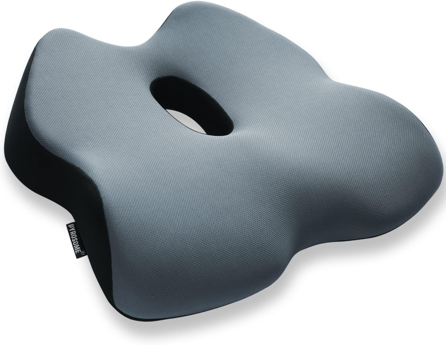 Seat Cushion Memory Foam Butt Cushion for Office/Home Desk Gaming Chair Pain Relief for Sciatica, Butt, Tailbone, Back, Coccyx, Hamstrings - CertiPUR-US (Gray Black)