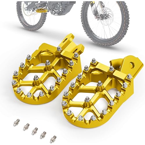 Electric Dirt Bike Wider Foot Pegs Footpegs CNC for Surron Sur Ron LBX ERide Pro SS 2.0 3.0 E-Ride Pro SR/S 79Bike Falcon GT Ventus One Talaria Sting MX3/R MX4 Gold