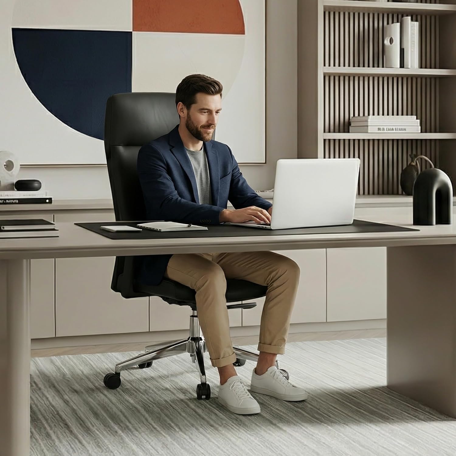EUREKA ERGONOMIC Eris High Back Leather Desk Chair, Executive Computer Chair with Adjustable 4D Armrests and Large Headrest, Ergonomic Lumbar Support for Home Office(Pack of 10, Black)