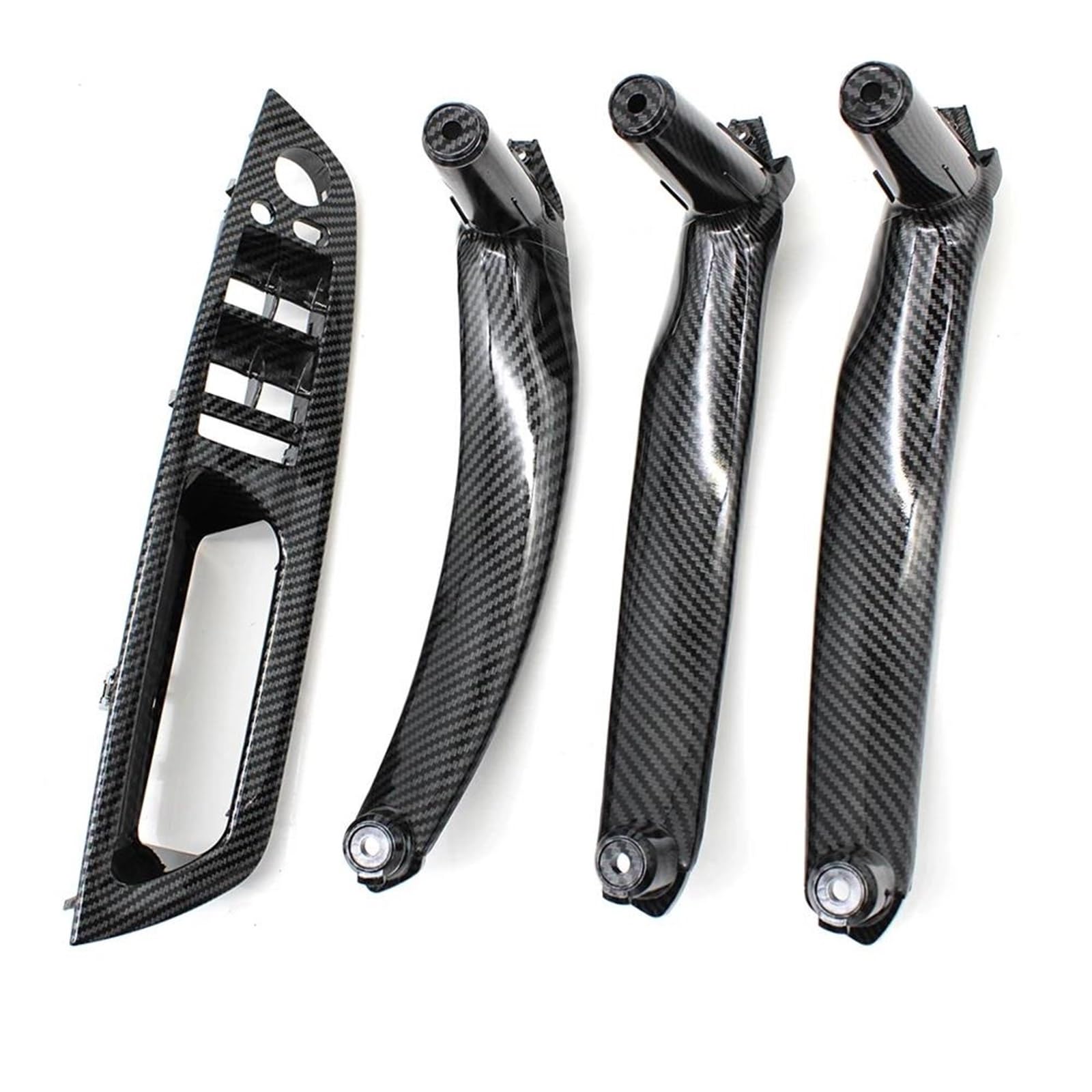 FKHBZM LHD RHD 4PCS Set Inteior Door Pull Handle Kit Replacement Parts for BMW X5 X6 E70 E71 2007-2013(Carbonfiber LHD)