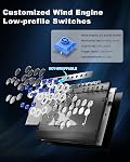 Haute42 Leverless Controller Arcade Stick: Magnetic Leverless Arcade Stick with RGB Rims,Premium Black Haute42 C16 Controller for PC/PS3/PS4/Switch Game with Lock Button Support Hot Swap & SOCD