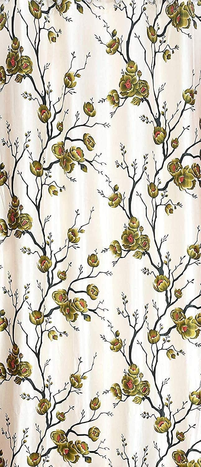 Polyester Printed Fabric Soft Smooth Silky Cloth Material for Upholstery Sofa Curtains Bedsheet Cushions Digital Floral Print Unstitched Fabric Material (Green, 3Meter)-image-7