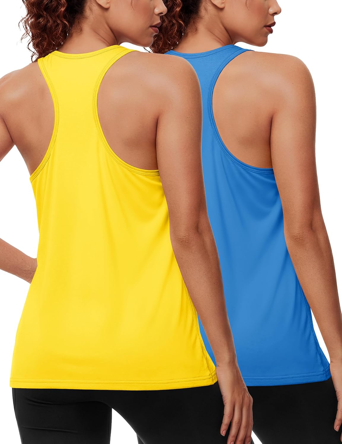 MAGCOMSEN Women's Workout Tank Tops 2 Pack Racerback Tank Quick Dry Athletic Yoga Running Top SPF 80+ Sleeveless Shirt