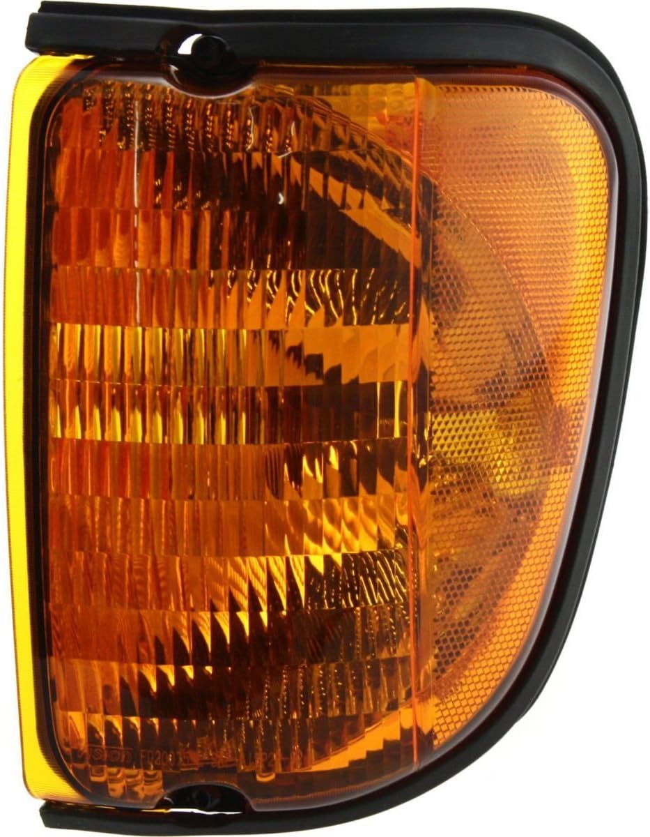 DAT AUTO PARTS Front Left Driver Side Corner Parking Signal Lamp Orange Marker Light Assembly Housing Plastic Lens Replacement For 2003-2007 Ford Econoline Van FO2520173 3C2Z13201AA