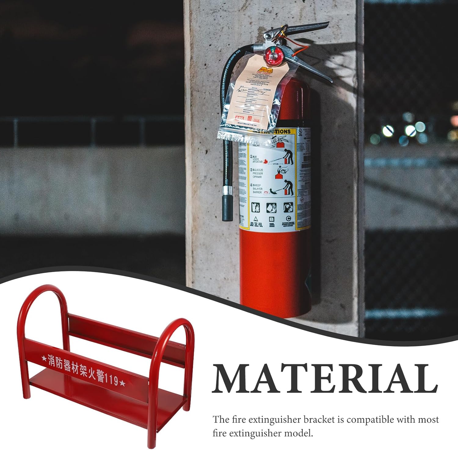 Heavy Duty Metal Fire Extinguisher Storage Rack Shelf Rust-Resistant Bracket for Extinguishers Space-Saving Fire Safety Holder for Home Office School and Mall Use