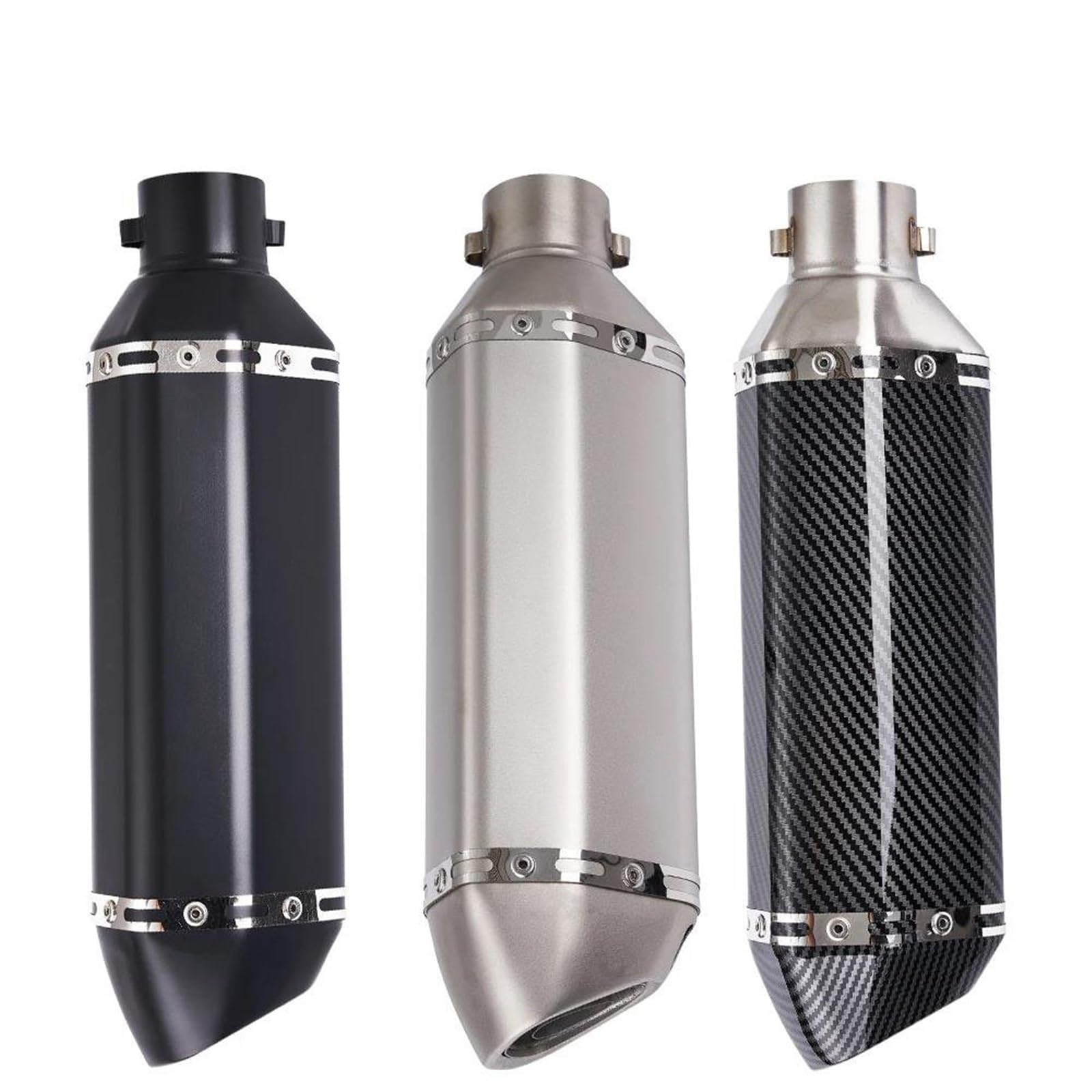 51 Mm Motorrad-Auspuffrohr, Modifizierter Schalldämpfer Für XJ6 MT07 MT09 MT03 Slip On Motorradzubehör Auspuff(Titanium)