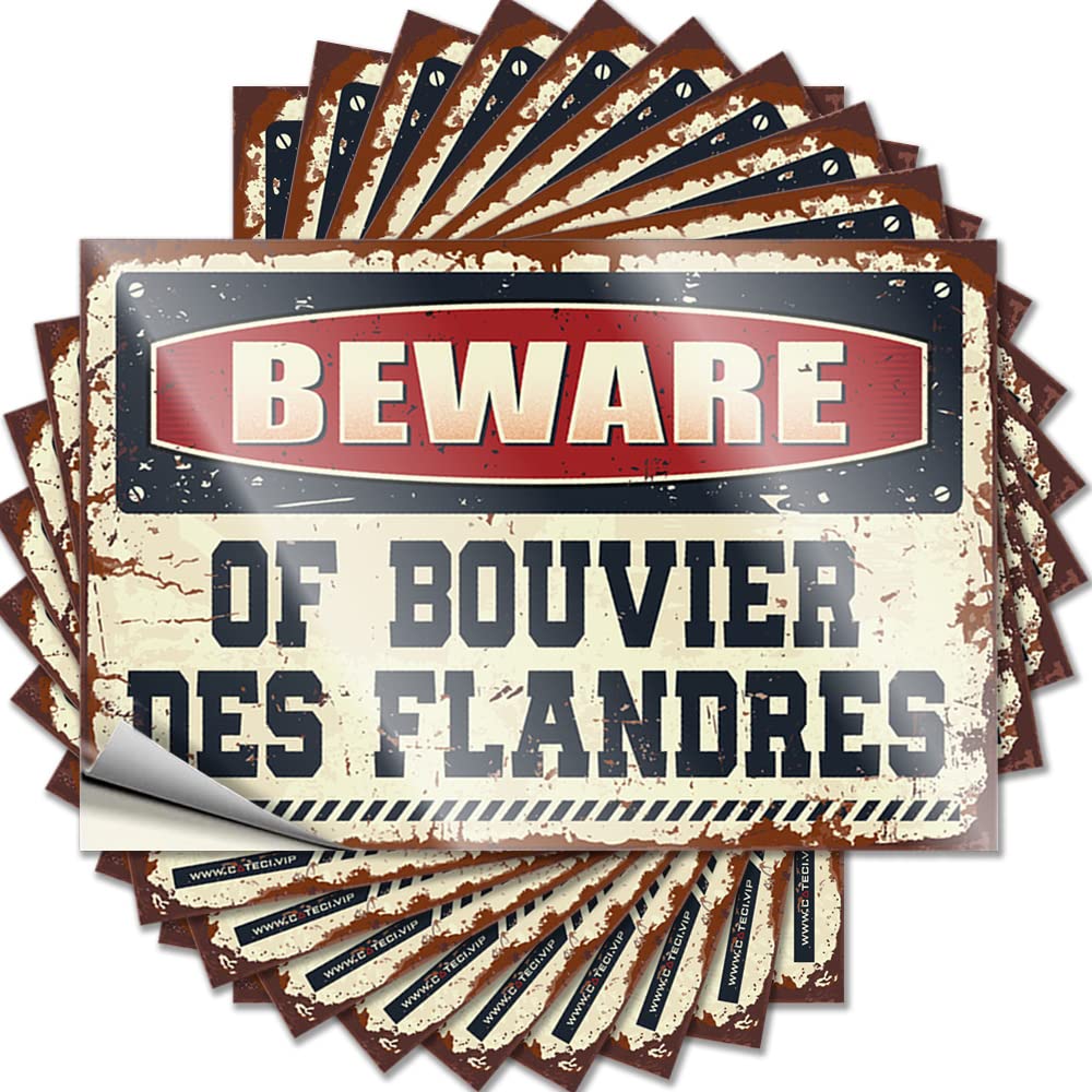 Beware of Bouvier Des Flandres Scented Funny Garden Decor - Quote Haves Removable Vinyl Decal(8X12CM)